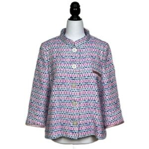 Matthew Williamson |  Large Diamond Patterned Button-Up Jacket Blazer Size 10